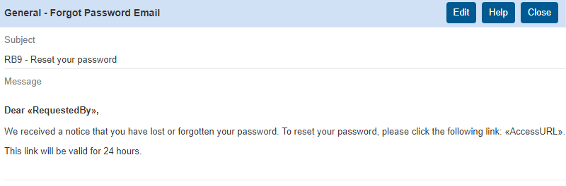 forgot password